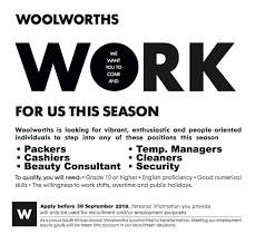 Woolworths Jobs Application Form Online