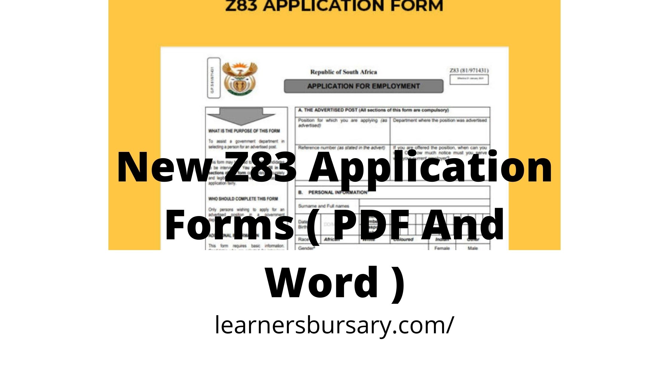 New Z83 Application Forms ( PDF And Word )